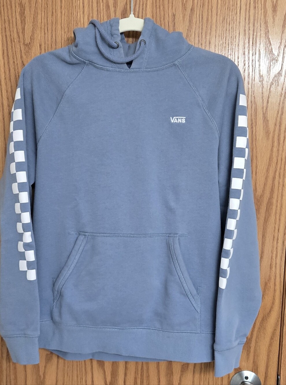 Vans Size Small Blue Checkerboard Sleeve Hoodie